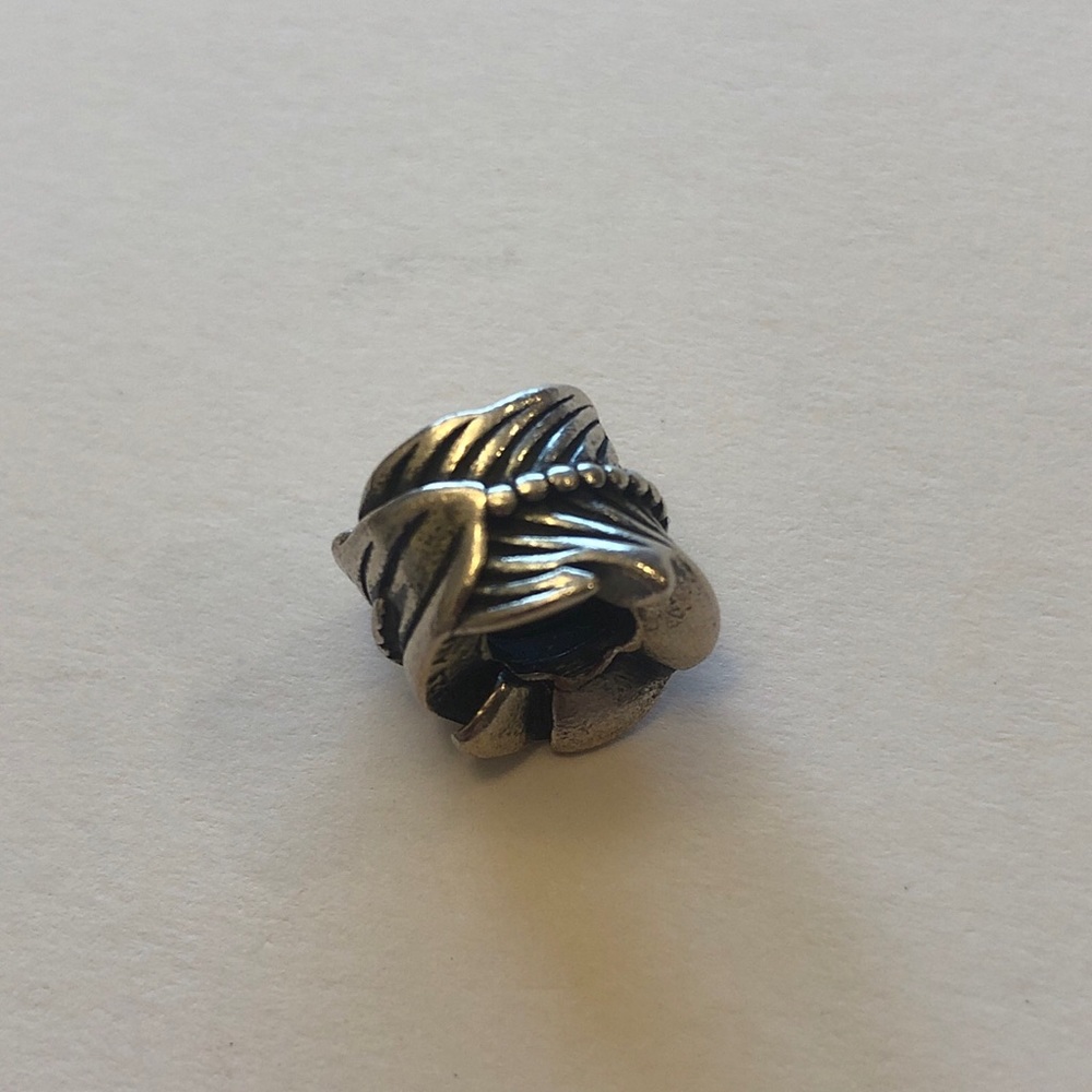 Authentic Pandora Sterling Silver Rolled Feather Charm 790581